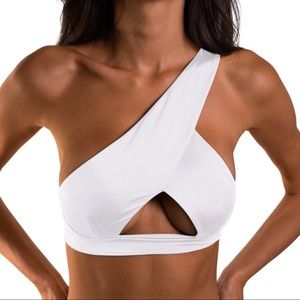 ALT Moss Swim Bikini Top White Sz Large New With Tags